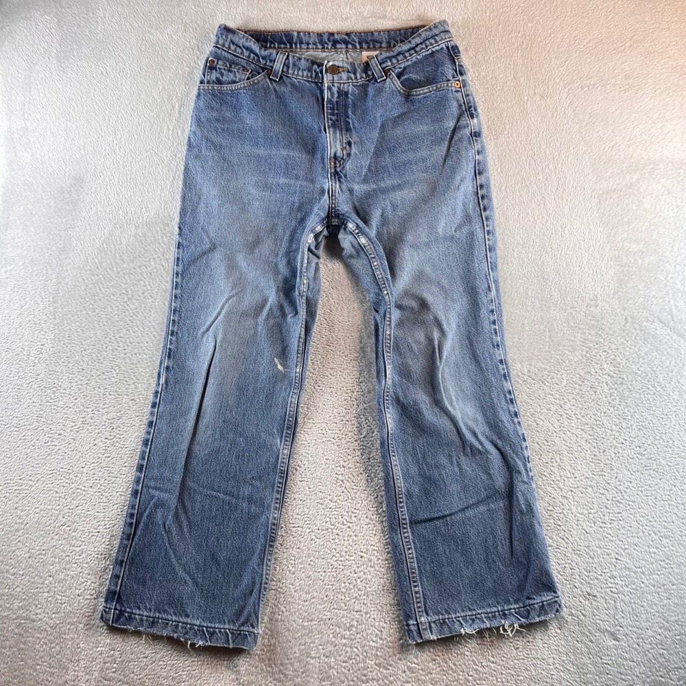 VTG Levis 517 Womens Boot Cut Low Rise Jeans Blue Denim 12 Reg 15517-4837